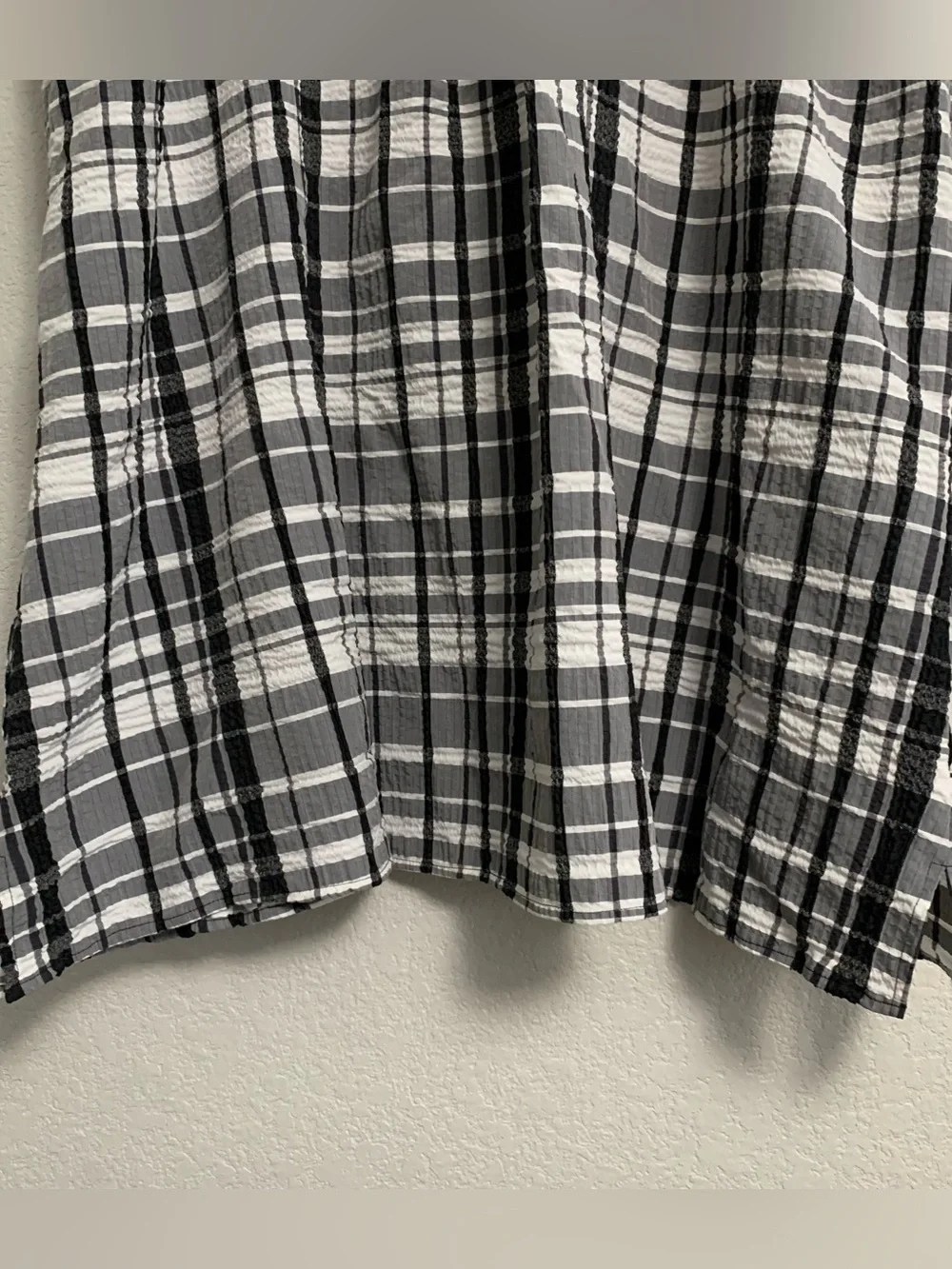 Ali Miles Blouse Top Women 2X Button Front Tunic Plaid Geometric Pockets Artsy - Picture 12 of 15